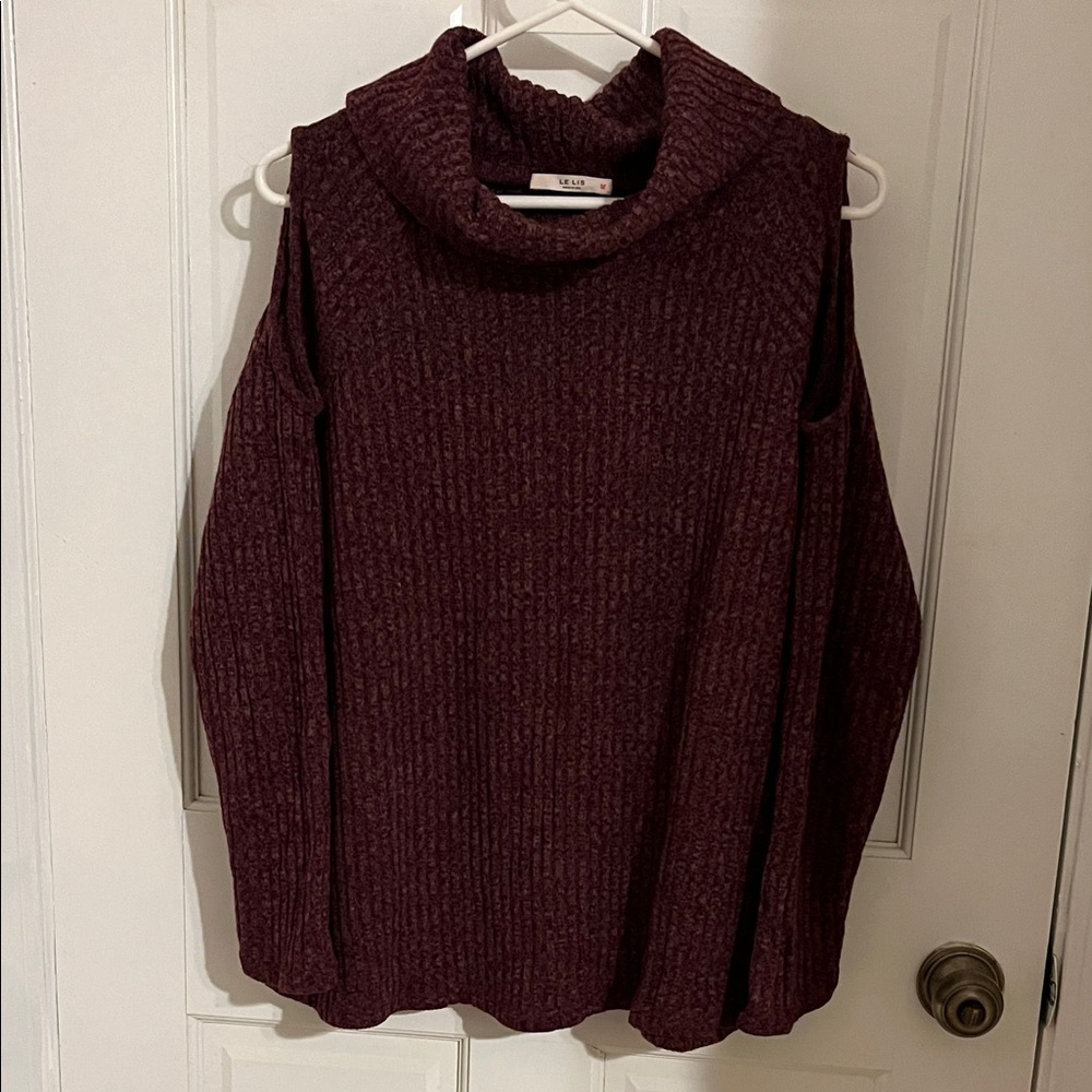 Vici Maroon Cowl Neck Sweater